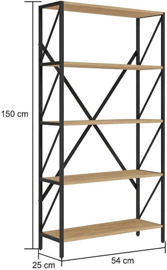 Bücherregal Beige 54x25x150cm