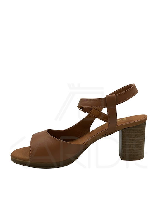 Damen Sandalen Mit Leder Tabac Braun