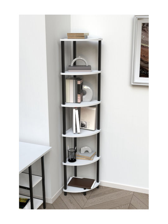 Γωνιακή Βιβλιοθήκη Λευκή 35x35x180εκ.