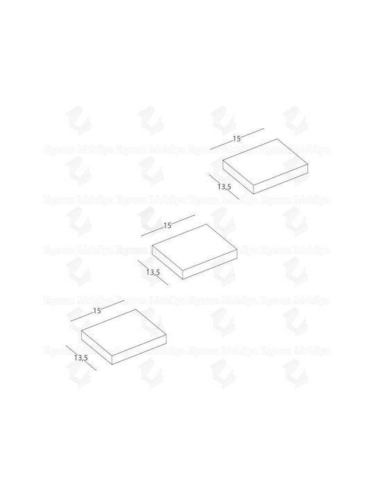 Wall Shelf Black 15x13.5x18cm