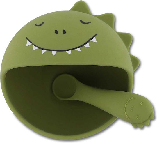 Trixie Σετ Φαγητού Mr.dino από Σιλικόνη με Αντιολισθητική Βάση Πράσινο 2τμχ