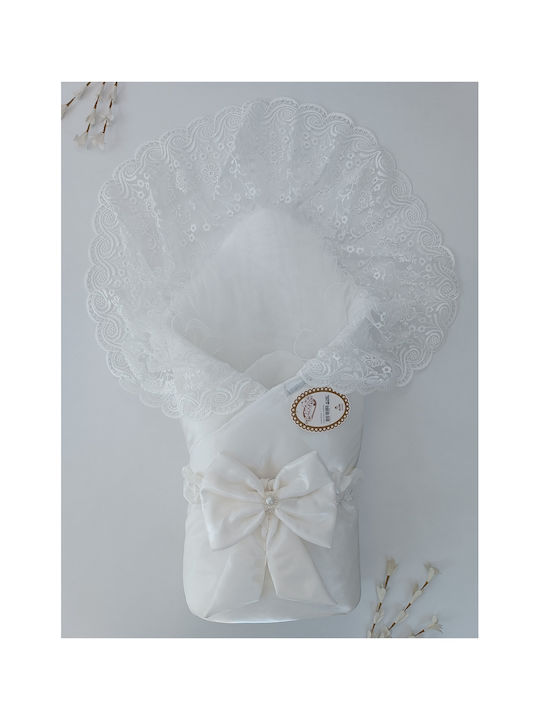 SteweHome Nursery Swaddling Cotton Ecru Blanket 85x85cm