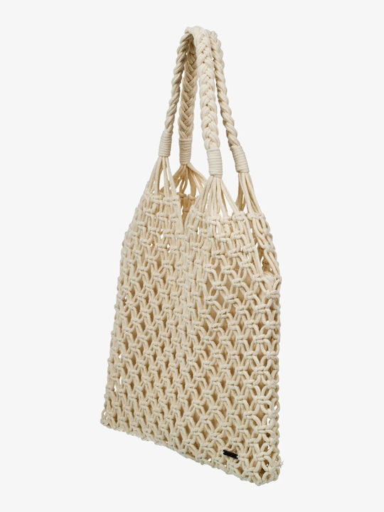 Gestrickte Damen Schultertasche Weiß