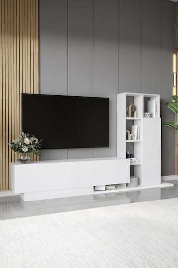Bibliotecă Living Albă M210xL30xÎ124cm Bibliotecă Living Albă M210xL30xÎ124cm