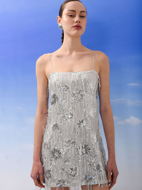 Mini Evening Dress Silver