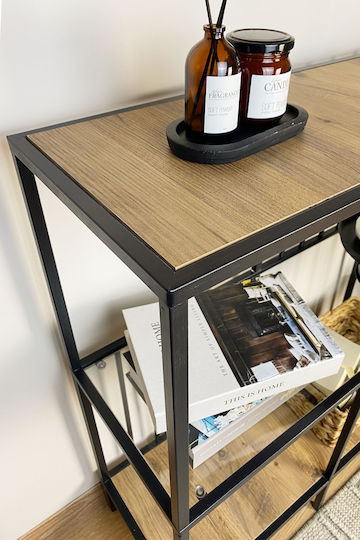 Konsolentisch aus Metall Glas & Massivholz M85xB85xH90cm Konsolentisch aus Metall Glas & Massivholz M85xB85xH90cm