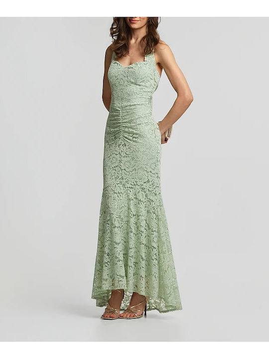 Maxi Dress for Wedding Christening with Lace Mint