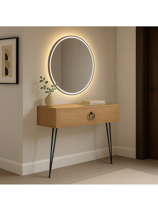 Metal Console Table Brown L80xW70xH70cm