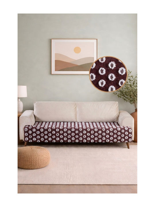 SteweHome Armchair Throw Jacquard 100x200cm Burgundy
