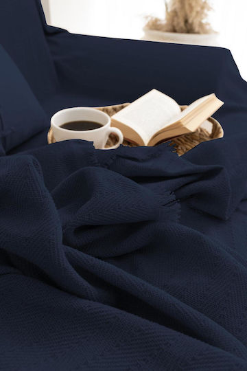 SteweHome Three-Seater Sofa Throw 180x315cm Blue