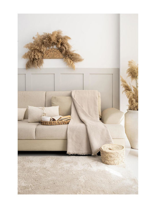 SteweHome Three-Seater Sofa Throw 180x315cm Beige