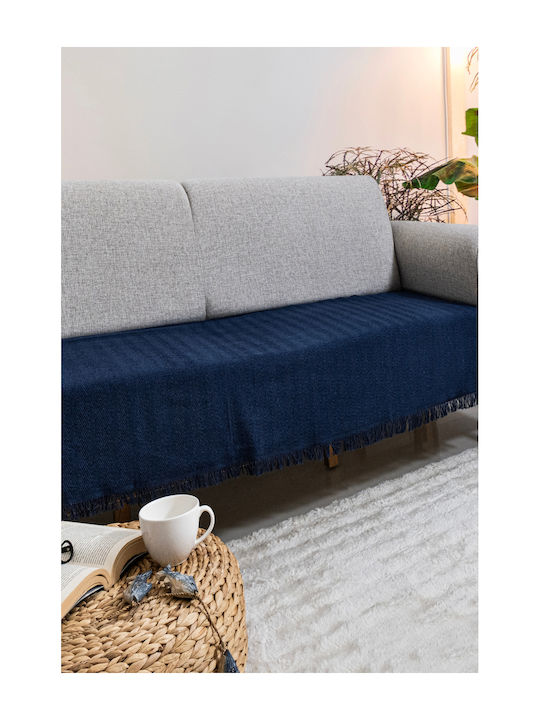 SteweHome Ριχτάρι Πολυθρόνας Ζακάρ 170x200εκ. Μπλε