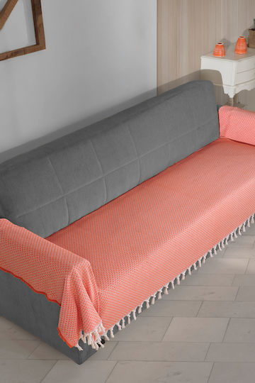 SteweHome Three-Seater Sofa Throw 115x300cm Orange