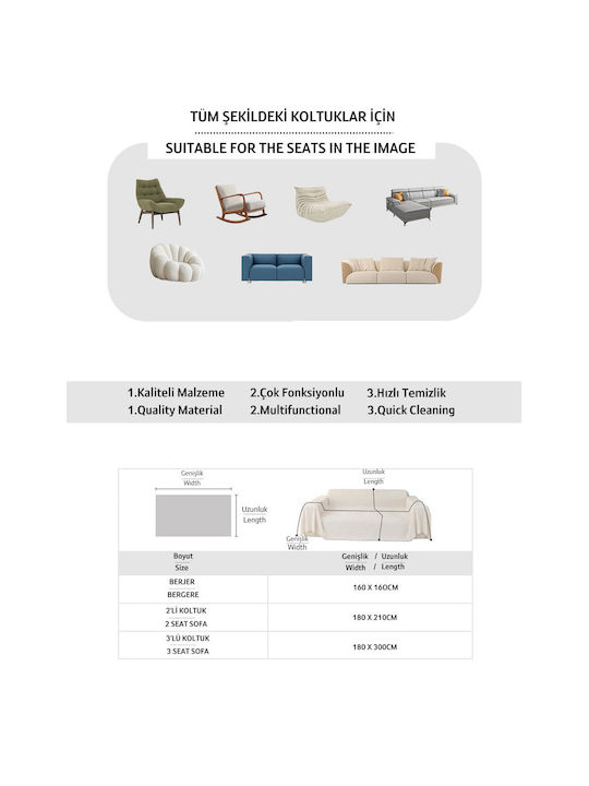 SteweHome Armchair Throw 115x201cm Gray