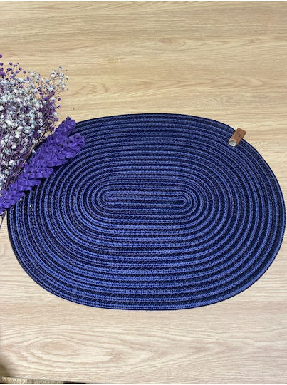 SteweHome Seturi De Masă Din Paie Albastre 40x30cm 7 Bucăți