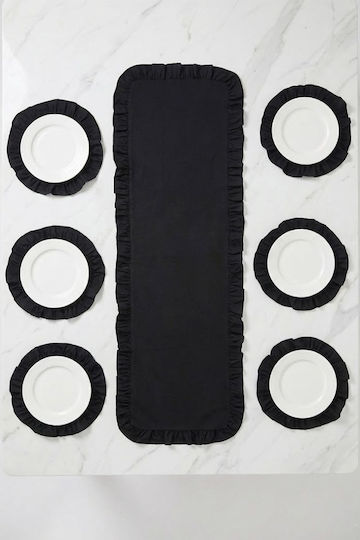 SteweHome Tischsets Schwarz 120x40cm 7 Stück