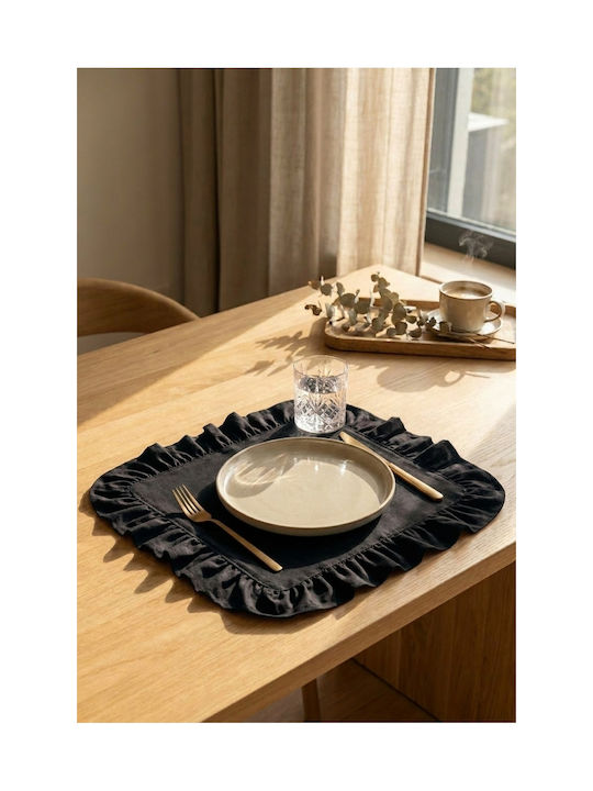SteweHome Σουπλά Υφασμάτινο Μαύρο 33x33cm 6τμχ SteweHome Σουπλά Υφασμάτινο Μαύρο 33x33cm 6τμχ