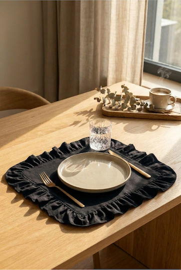 SteweHome Σουπλά Υφασμάτινο Μαύρο 33x33cm 6τμχ SteweHome Σουπλά Υφασμάτινο Μαύρο 33x33cm 6τμχ