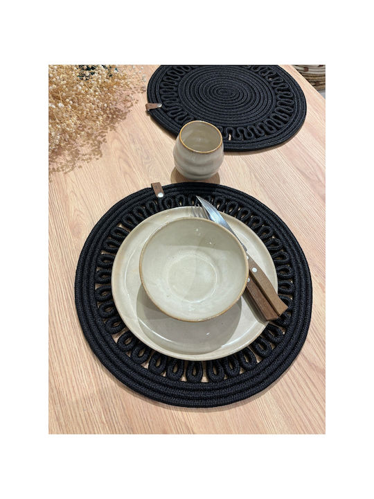 SteweHome Tischsets Korbweide Schwarze 33x33cm 6 Stück