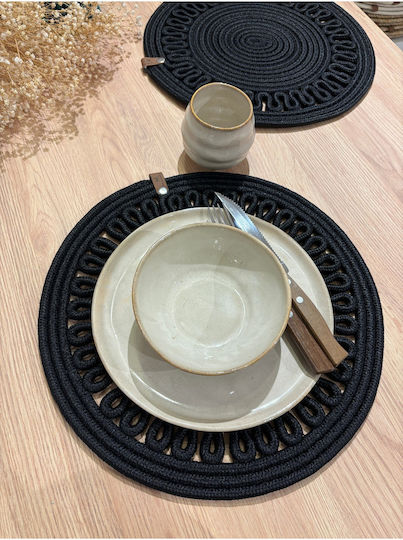 SteweHome Tischsets Korbweide Schwarze 33x33cm 6 Stück
