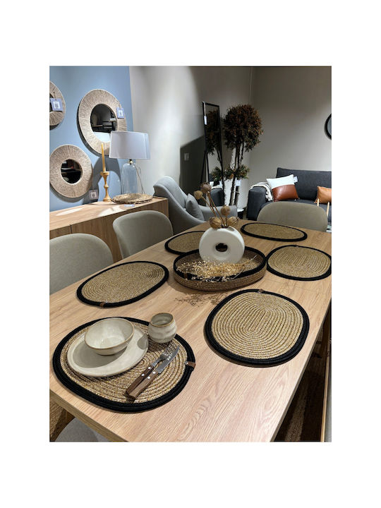 SteweHome Tischsets Korbweide Grau 40x30cm 7 Stück