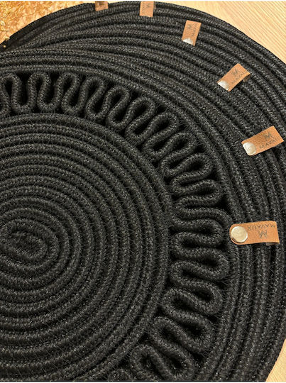 SteweHome Tischsets Korbweide Schwarze 33x33cm 6 Stück