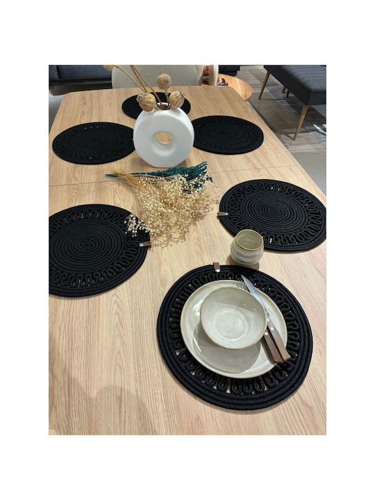 SteweHome Tischsets Korbweide Schwarze 33x33cm 6 Stück