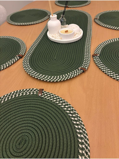 SteweHome Seturi De Masă Din Paie Verde 80x30cm 6 Bucăți SteweHome Seturi De Masă Din Paie Verde 80x30cm 6 Bucăți