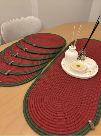 SteweHome Wicker Red Placemats 80x30cm 6 Pieces
