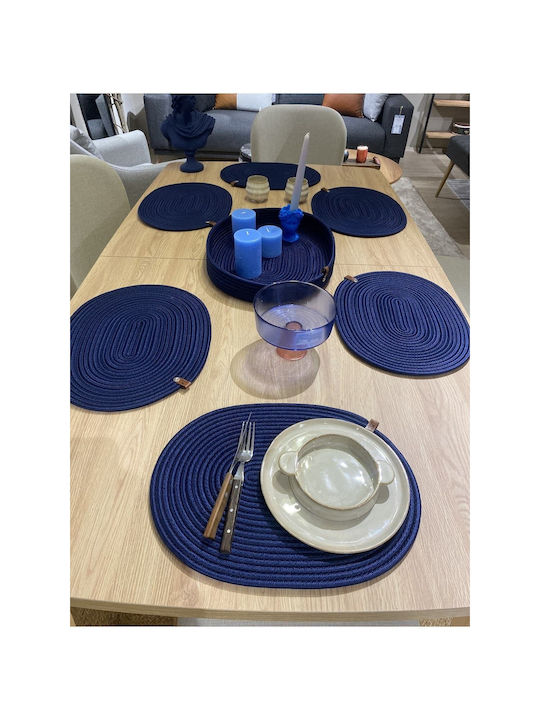 SteweHome Tischsets Korbweide Blau 40x30cm 7 Stück