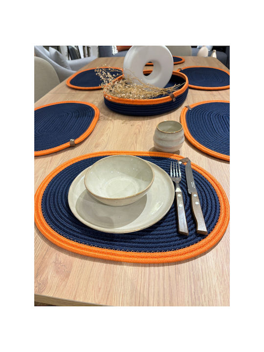 SteweHome Wicker Orange Placemats 40x30cm 7 Pieces