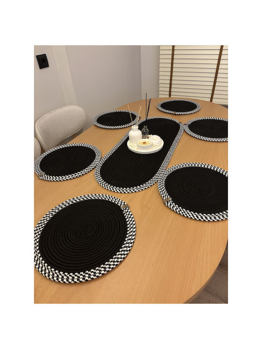 SteweHome Wicker Black Placemats 80x30cm 6 Pieces