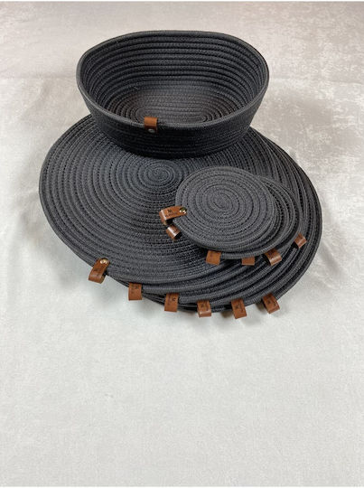 SteweHome Wicker Gray Placemats 33x33cm 13 Pieces