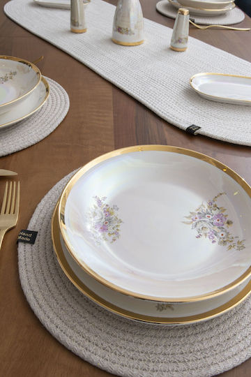 SteweHome Tischsets Rund Korbweide Weiß 33cm 2 Stück