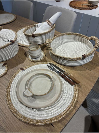 SteweHome Wicker Beige Placemats 33x33cm 15 Pieces