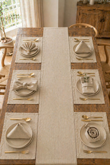 SteweHome Σουπλά Υφασμάτινο Μπεζ 150x40cm 13τμχ