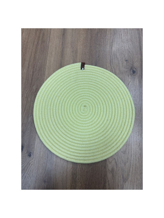 SteweHome Round Wicker Yellow Placemats 33cm 6 Pieces