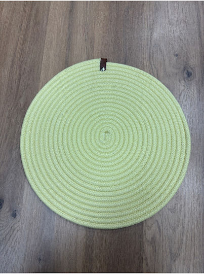 SteweHome Σουπλά Στρογγυλό Ψάθινο Κίτρινο 33cm 6τμχ
