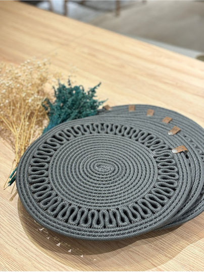 SteweHome Wicker Gray Placemats 33x33cm 6 Pieces