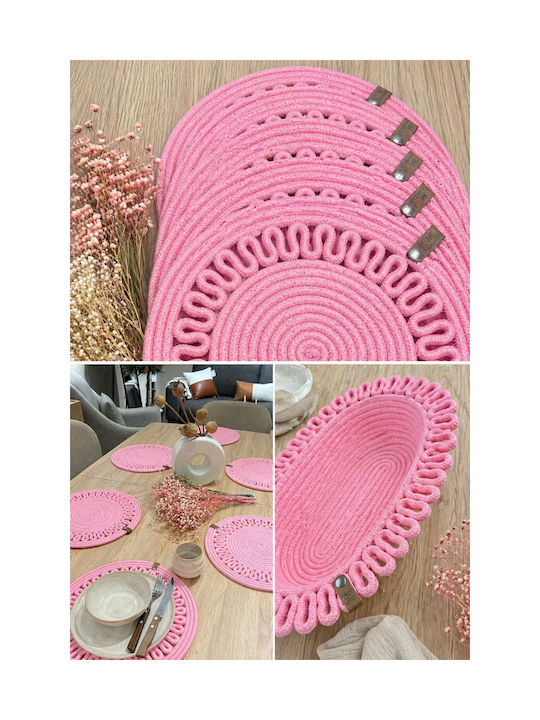 SteweHome Σουπλά Ψάθινο Ροζ 33x33cm 6τμχ SteweHome Σουπλά Ψάθινο Ροζ 33x33cm 6τμχ