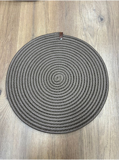 SteweHome Round Wicker Beige Placemats 33cm 6 Pieces