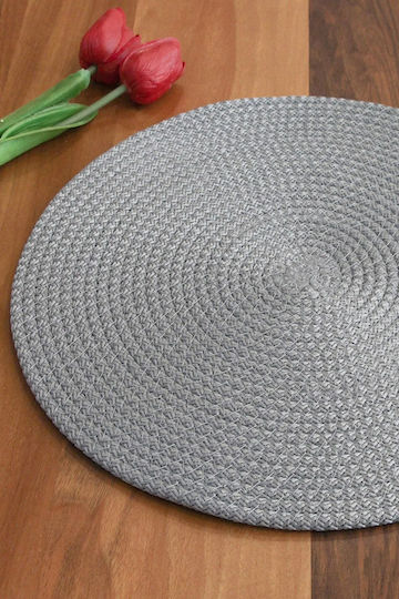 SteweHome Seturi De Masă Rotundă Din Țesătură Gri 32cm 6 Bucăți