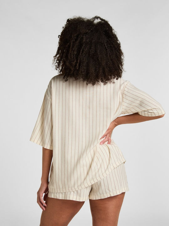 Hunkemöller Summer Women's Pyjama Shorts Linen Stripe Stripe