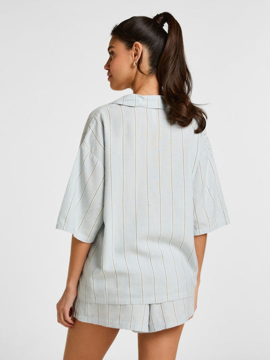 Hunkemöller Καλοκαιρινό Γυναικείο Σορτς Πιτζάμας Linen Stripe Stripe