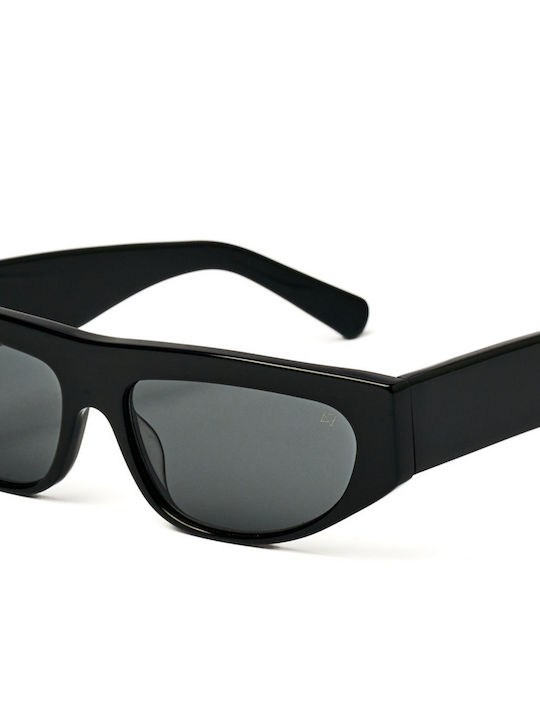 AV Sunglasses Juno Unisex Γυαλιά Ηλίου με Μαύρο Κοκκάλινο Σκελετό και Μαύρο Φακό
