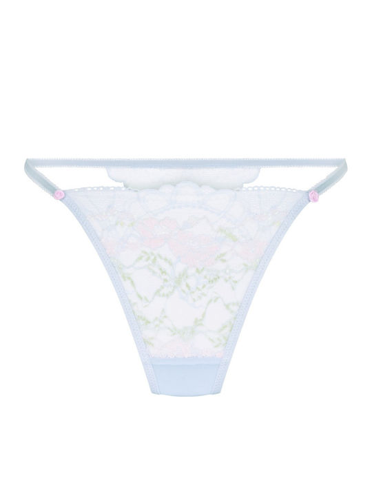 Damen-String mit Spitze Blau