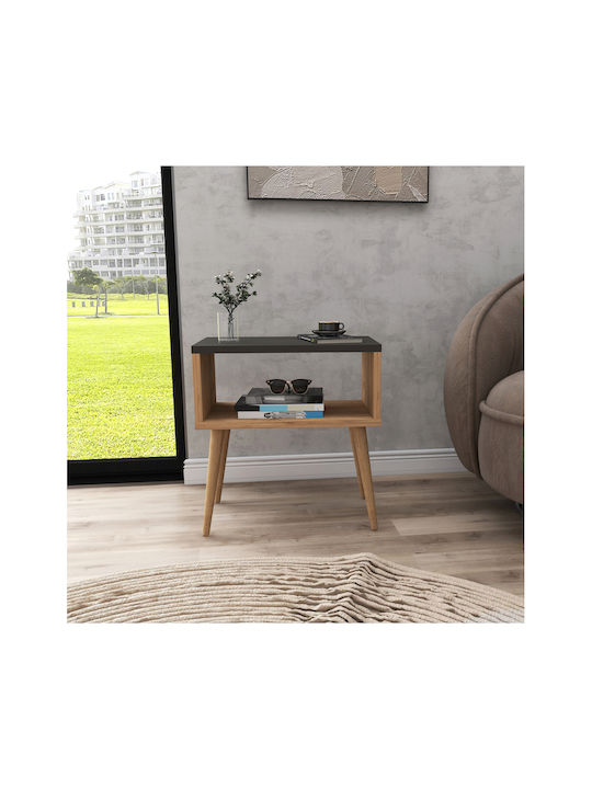 SteweHome Nachttisch Aus Holz Grau 45x29x60cm