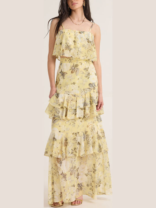 Fustă Maxi Floral Galbenă