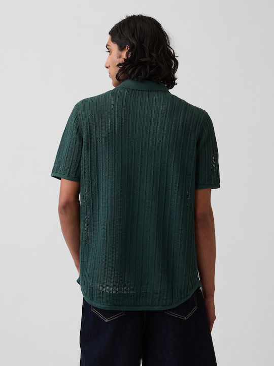 Short Sleeve Cotton Shirt Deep Hunter Green