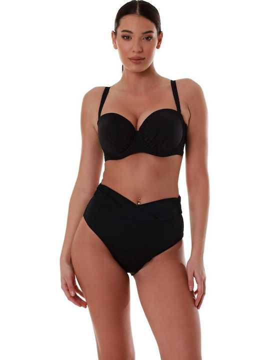 Bikini Slip Ψηλόμεσο Μαύρο